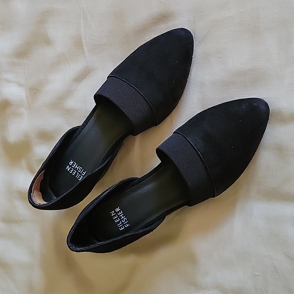 Eileen Fisher Black Hilly Wedge d'Orsay Pumps Size 6